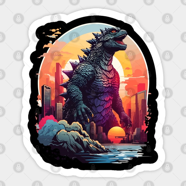 Godzilla Sticker by Kaine Ability